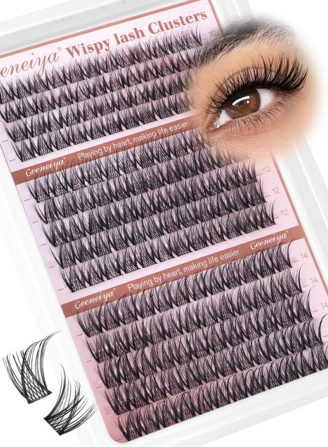 Geeneiya Medium Lash Clusters Short Wispy C Curl Eyelash Clusters 10-14MM Individual Eyelashes Natural Cluster Eyelash Extensions Natural Looking Cluster Lashes by Geeneiya (C Curl,10-12-14) - Image 1